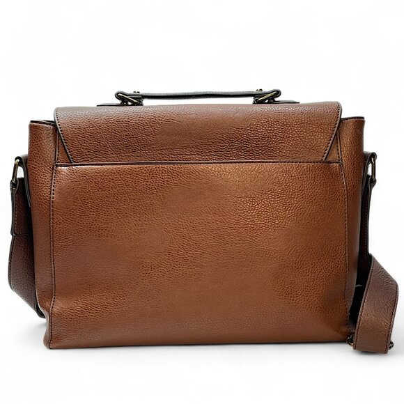 ALDO Brown Messenger Briefcase Shoulder Bag Office Computer Academia Laptop - Picture 7 of 16
